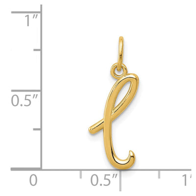 14K Yellow Gold Initial Letter Charm for Personalized Jewelry Accessories