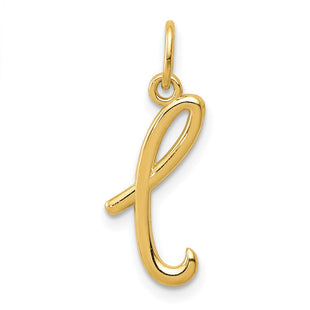 14k Yellow Gold Initial Letter Charm for Personalized Jewelry Accessories (Style YC1060L)