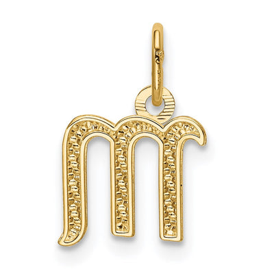 14K Yellow Gold Initial Letter Charm for Personalized Jewelry Accessories
