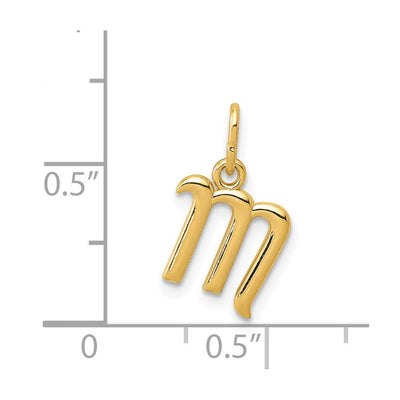 14K Yellow Gold Initial Letter Charm for Personalized Jewelry Accessories