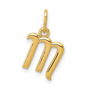 14k Yellow Gold Initial Letter Charm for Personalized Jewelry Accessories (Style YC1060M)