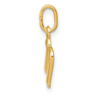 14K Yellow Gold Initial Letter Charm for Personalized Jewelry Accessories