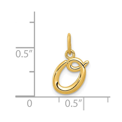 14K Yellow Gold Initial Letter Charm for Personalized Jewelry Accessories