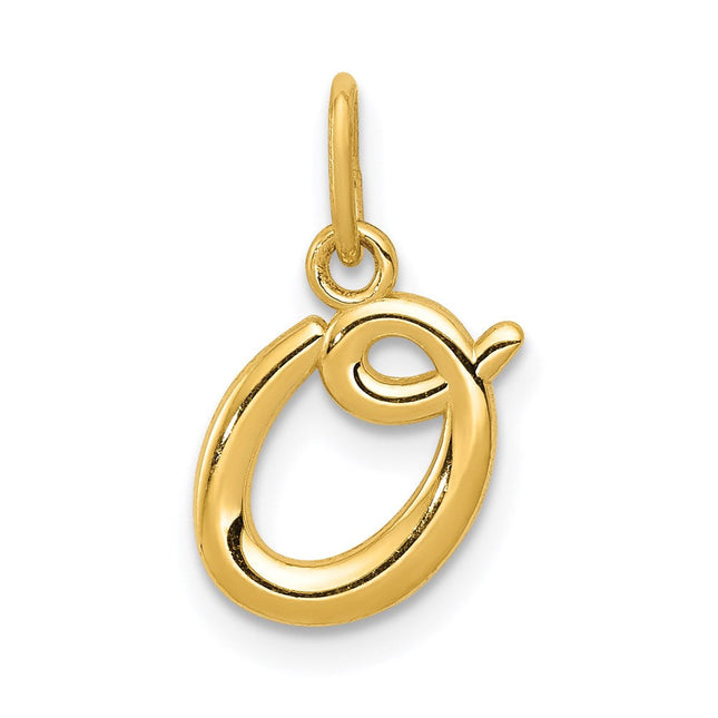 14k Yellow Gold Initial Letter Charm for Personalized Jewelry Accessories