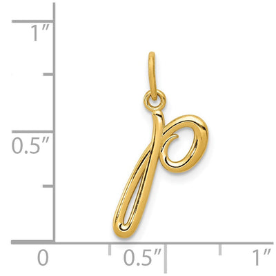 14K Yellow Gold Initial Letter Charm for Personalized Jewelry Accessories