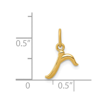14K Yellow Gold Initial Letter Charm for Personalized Jewelry Accessories