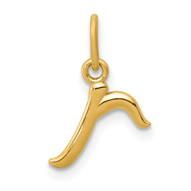 14k Yellow Gold Initial Letter Charm for Personalized Jewelry Accessories