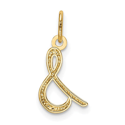 14K Yellow Gold Initial Letter Charm for Personalized Jewelry Accessories
