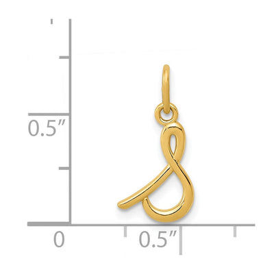 14K Yellow Gold Initial Letter Charm for Personalized Jewelry Accessories