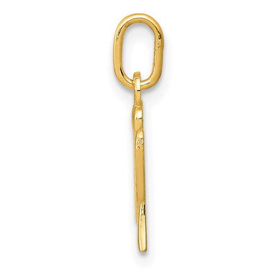 14K Yellow Gold Initial Letter Charm for Personalized Jewelry Accessories