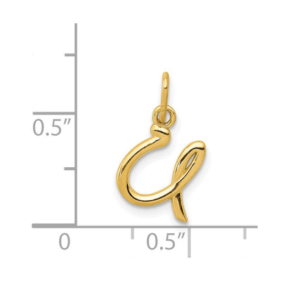 14K Yellow Gold Initial Letter Charm for Personalized Jewelry Accessories