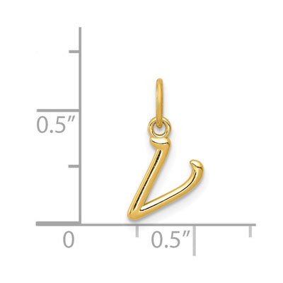 14K Yellow Gold Initial Letter Charm for Personalized Jewelry Accessories