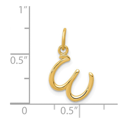 14K Yellow Gold Initial Letter Charm for Personalized Jewelry Accessories