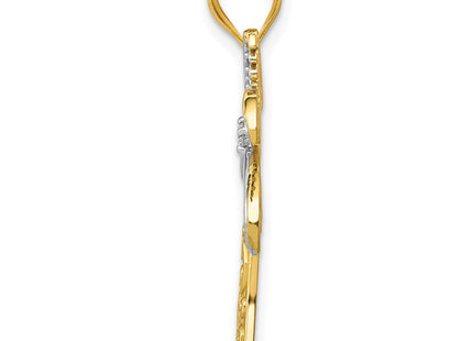 14k Yellow & Rhodium Pendants Style YC1112 - Classique Jewelry Inc.