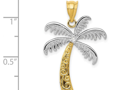 14k Yellow & Rhodium Pendants Style YC1112 - Classique Jewelry Inc.