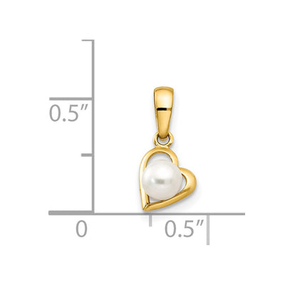 14K FW Cultured Pearl Children's Heart Pendant
