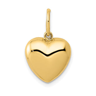 14K Polished 3-D Puffed Heart Pendant (Style YC1213)