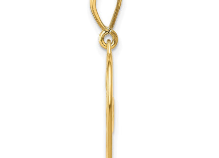 14K gold key charm, alternate view