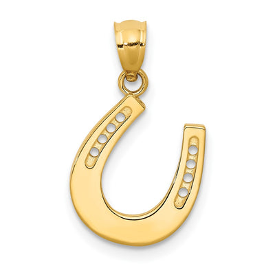 14K gold horseshoe pendant
