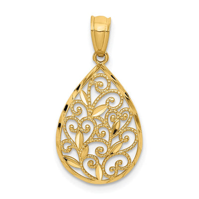 14K gold teardrop pendant