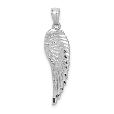 14K white gold angel pendant