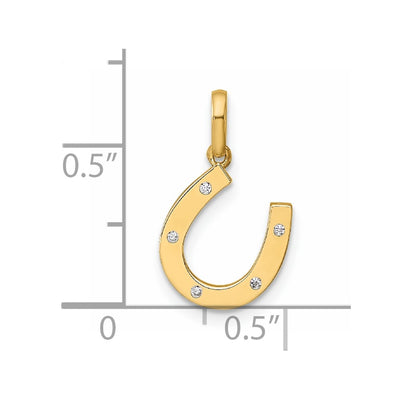 14K Childrens CZ Horseshoe Pendant