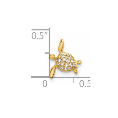 14K Childrens CZ Sea Turtle Chain Slide