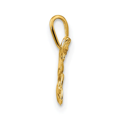 14K Polished CZ Butterfly Pendant, 12.7 x 25.7mm