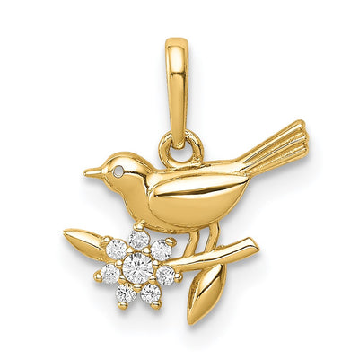 14K gold cubic zirconia pendant