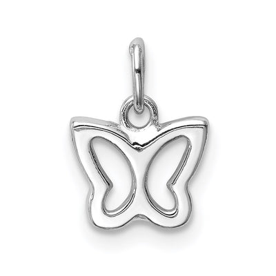 14K white gold butterfly pendant