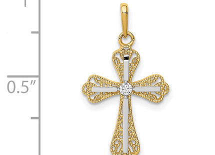 14k Yellow & Rhodium Pendants Style YC1375 - Classique Jewelry Inc.