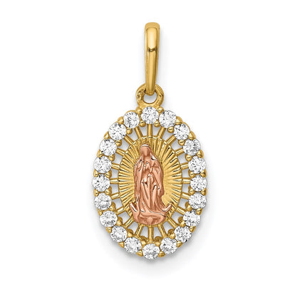 14K gold cubic zirconia pendant