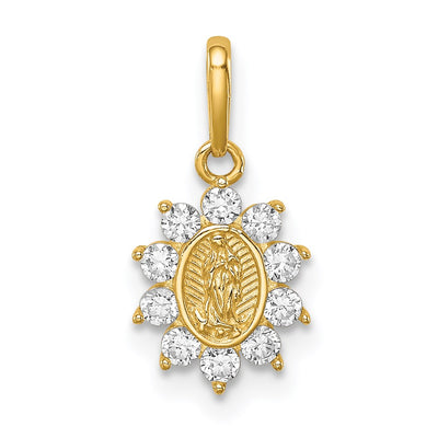 14K gold cubic zirconia pendant