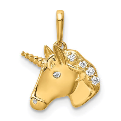 14K gold cubic zirconia pendant