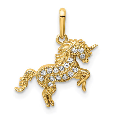 14K gold cubic zirconia pendant