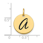 14K Polished Black Enamel Letter Initial Disk Charm view