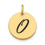 14K Polished Black Enamel Letter Initial Disk Charm view