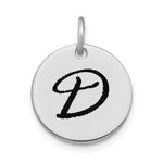 14kw Polished Black Enamel Letter Initial Disk Charm view