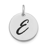 14kw Polished Black Enamel Letter Initial Disk Charm view