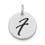 14kw Polished Black Enamel Letter Initial Disk Charm view