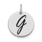 14kw Polished Black Enamel Letter Initial Disk Charm view