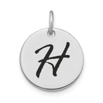 14kw Polished Black Enamel Letter Initial Disk Charm view