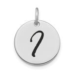 14kw Polished Black Enamel Letter Initial Disk Charm view
