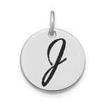 14kw Polished Black Enamel Letter Initial Disk Charm view