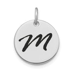 14kw Polished Black Enamel Letter Initial Disk Charm view