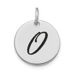 14kw Polished Black Enamel Letter Initial Disk Charm view