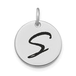 14kw Polished Black Enamel Letter Initial Disk Charm view