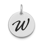 14kw Polished Black Enamel Letter Initial Disk Charm view