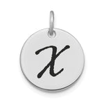 14kw Polished Black Enamel Letter Initial Disk Charm view