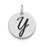 14kw Polished Black Enamel Letter Initial Disk Charm view